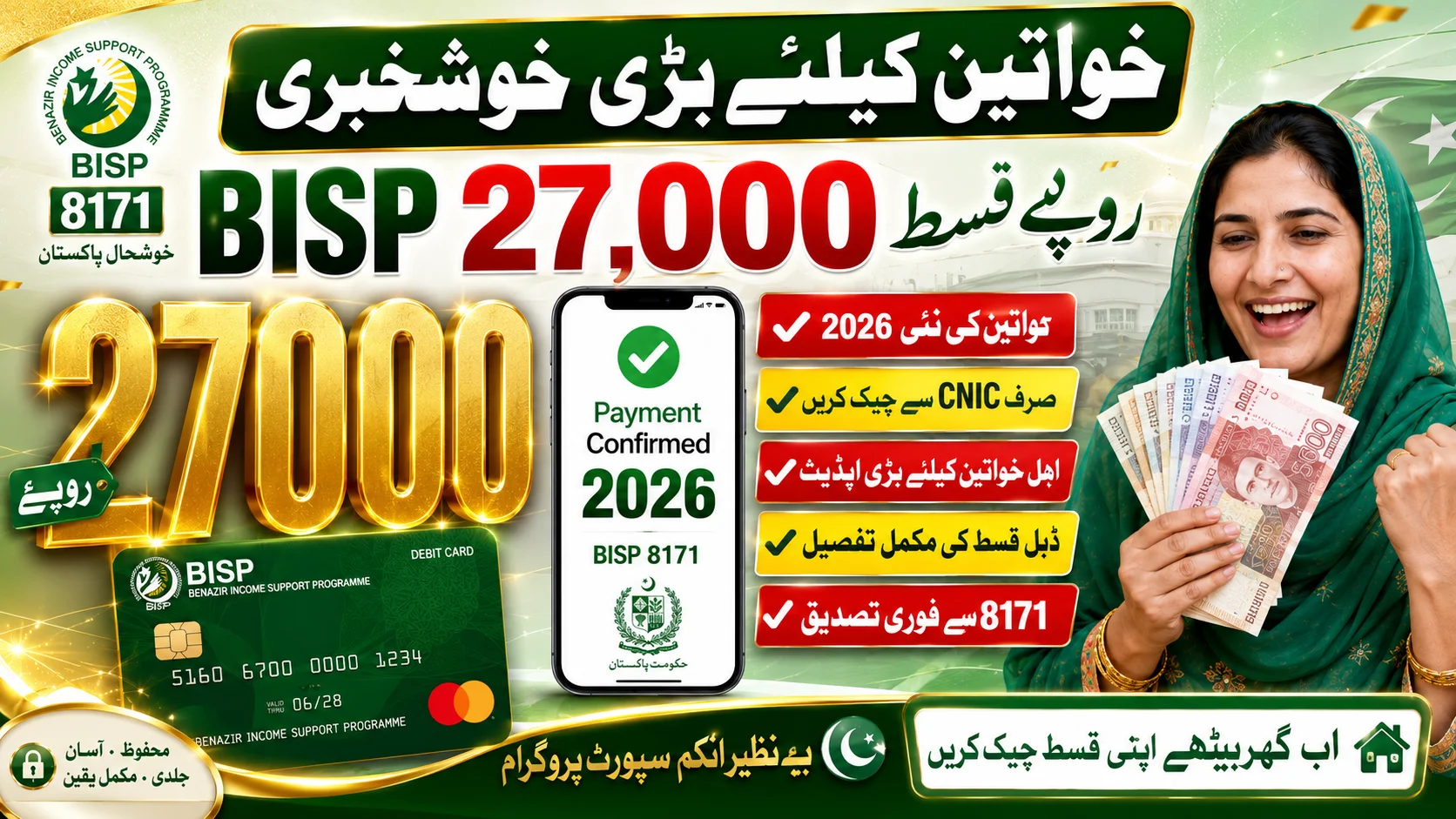 Women Alert: BISP Rs. 27,000 Installment Details for 2026